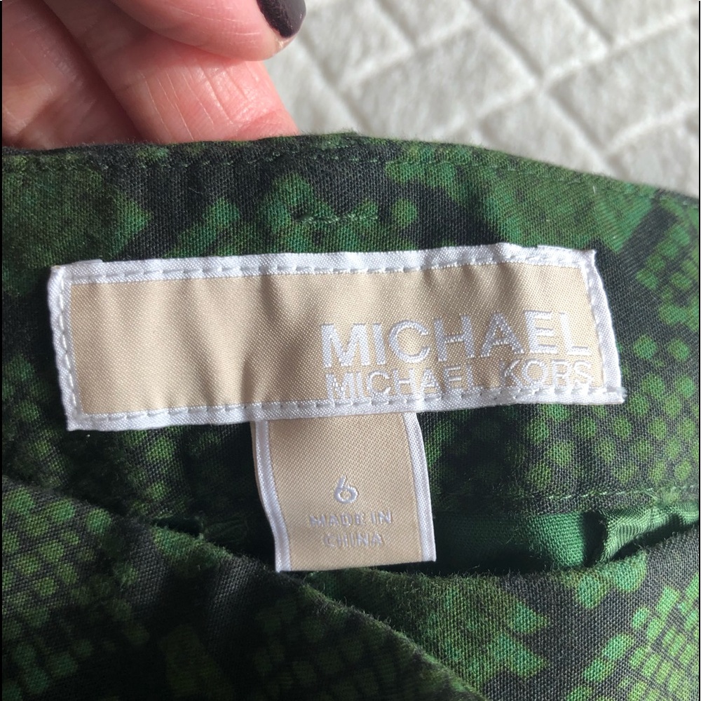 Michael Kors Green Black Python Print Pants - image 6